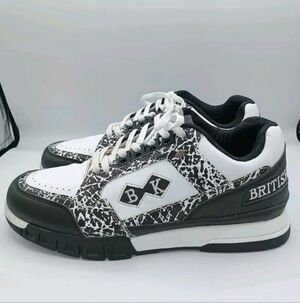 British Knights Men's Metros Low Top Black White Lace Up Sneakers Shoe Size 8
